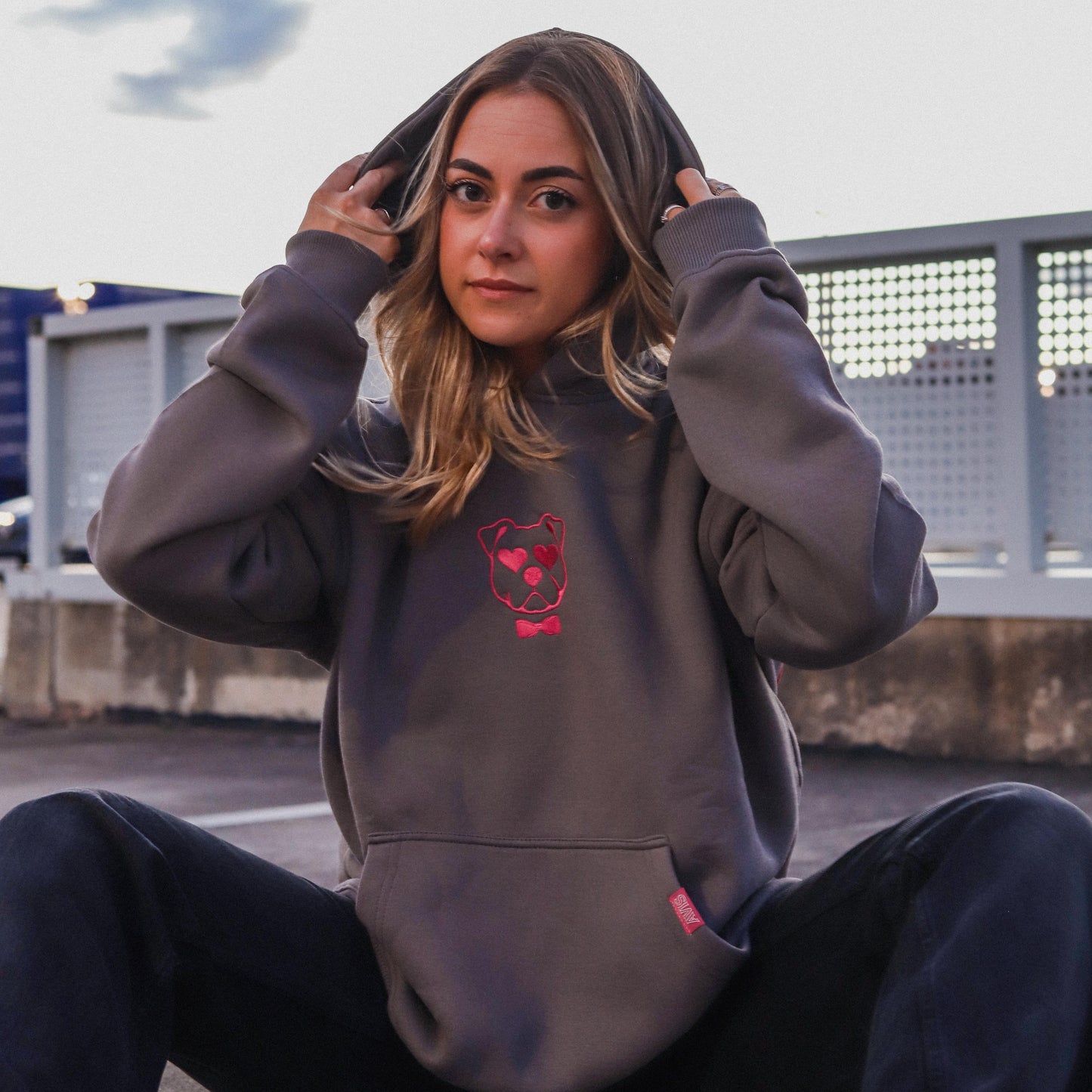 BRAVE LOVE HOODIE GREY